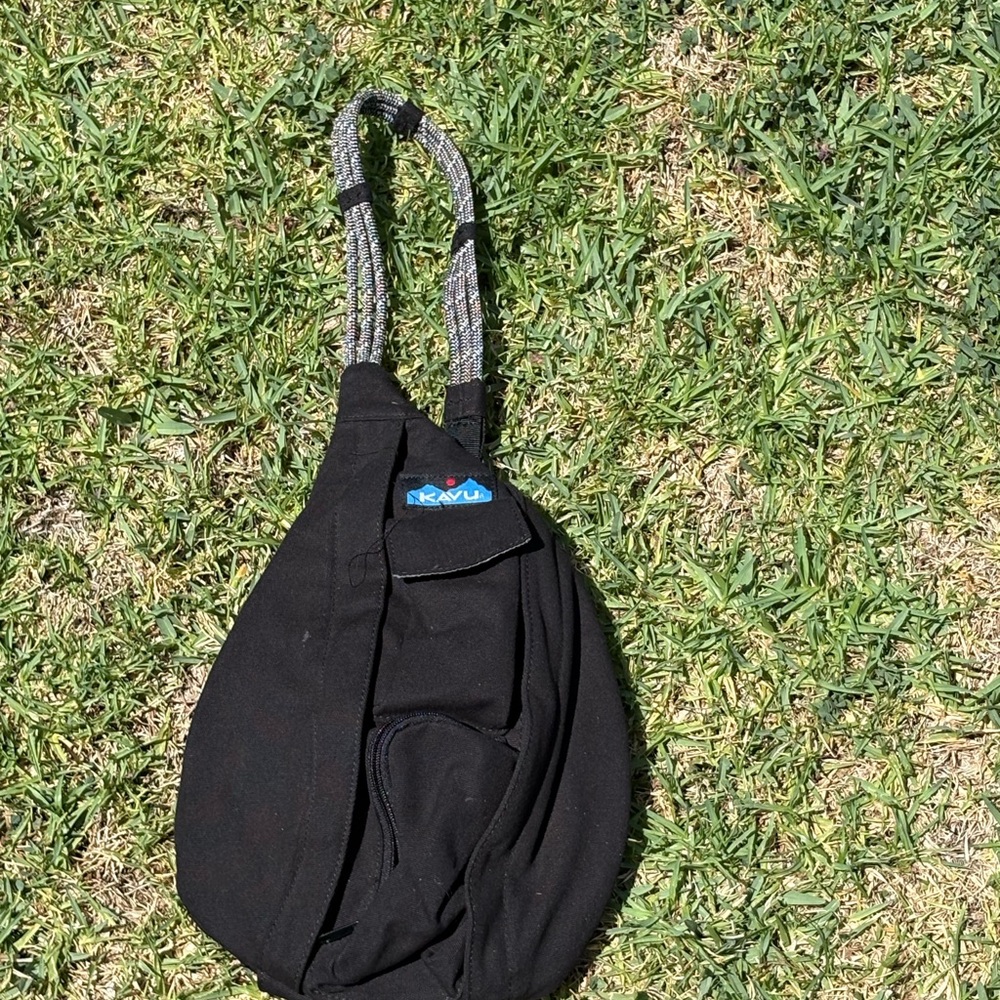 Kavu Black Sling Bag with Rope Handle